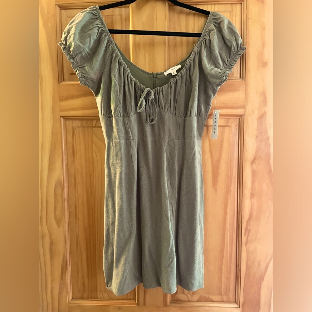 PAC-SUN olive green midi cotton dress (size small)
